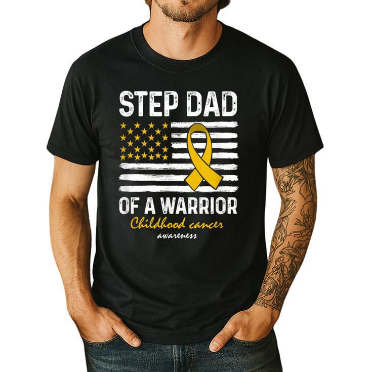 Childhood Cancer Survivor Support Step Dad Of A Warrior Men's Casual T-Shirt
