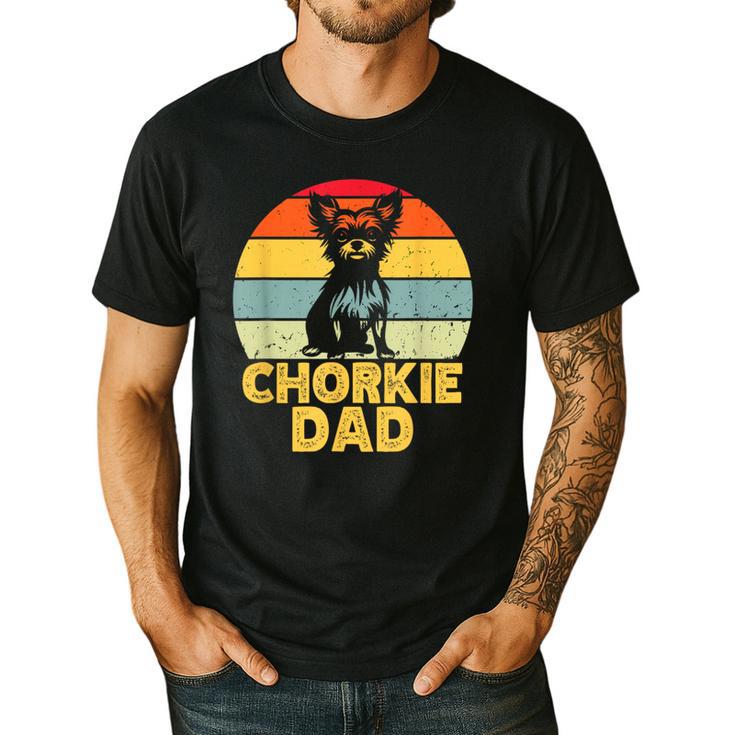 Chorkie Dad Retro Sunset Chihuahua Yorkie Mix Lover Men's Casual T-Shirt