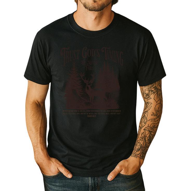 Christian Jesus Bible Verse Deer Elk Buck Hunting Dad Hunter Men's Casual T-Shirt