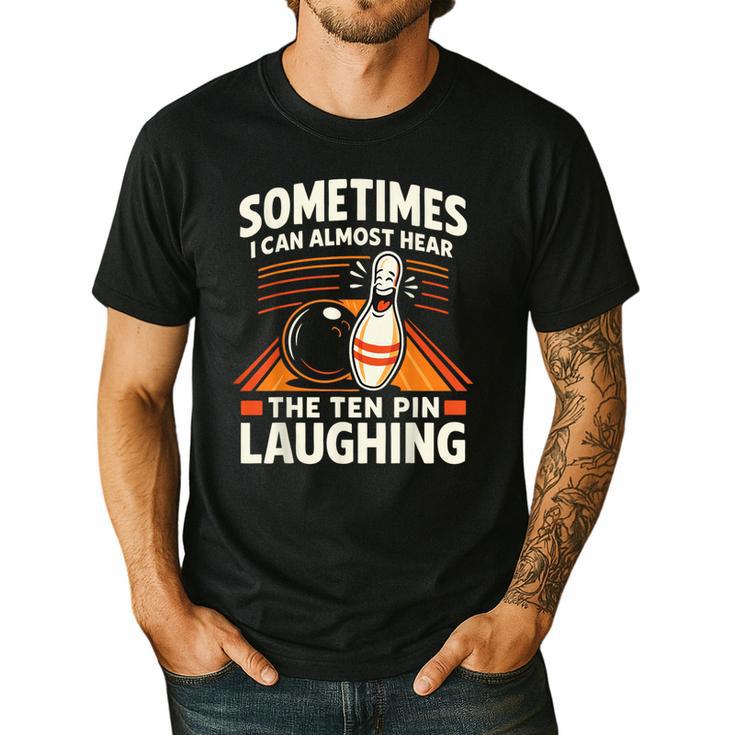 Cool Bowling Men Dad Bowler Fun Crazy Best Bowling Men's Casual T-Shirt