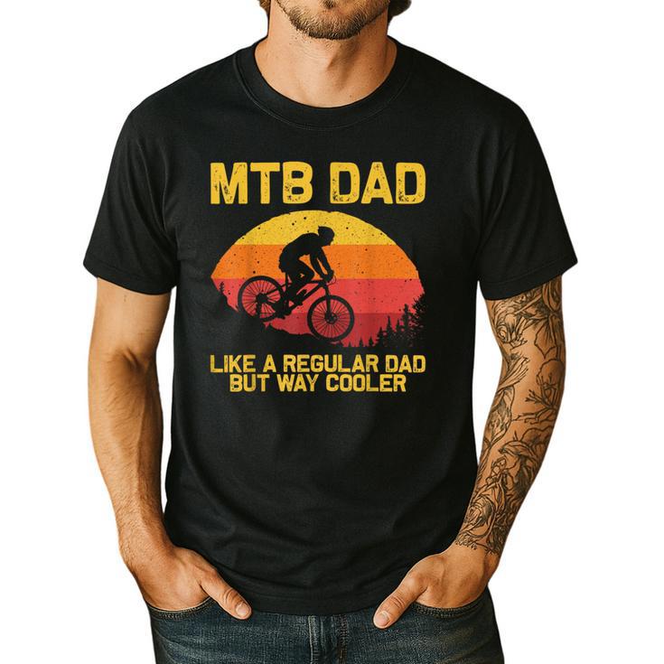 Cool Mountain Biking For Dad Father Biker MTB Bicycle Bike Men's Casual T-Shirt
