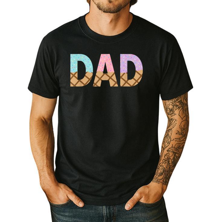 Dad Of 1st First Birthday Girl Ice Cream Men's Casual T-Shirt
