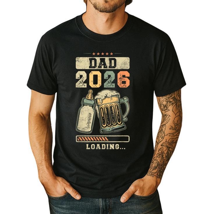 Dad 2026 Loading Baby Shower Going To Be a Dad Gender Reveal Men's Casual T-Shirt