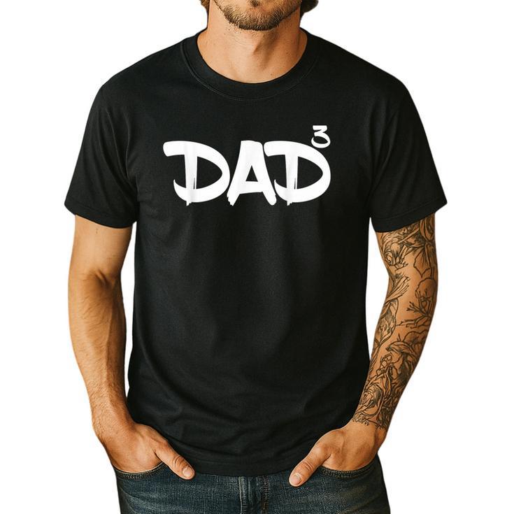 Dad 3 Kids 3rd Pregnancy Announcement Third Baby Tshirt Men's Casual T-Shirt