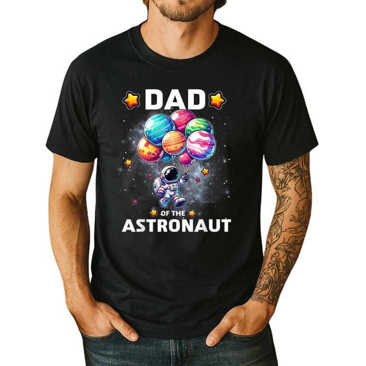 Dad Of The Astronaut Space Theme First Birthday Party Men's Casual T-Shirt