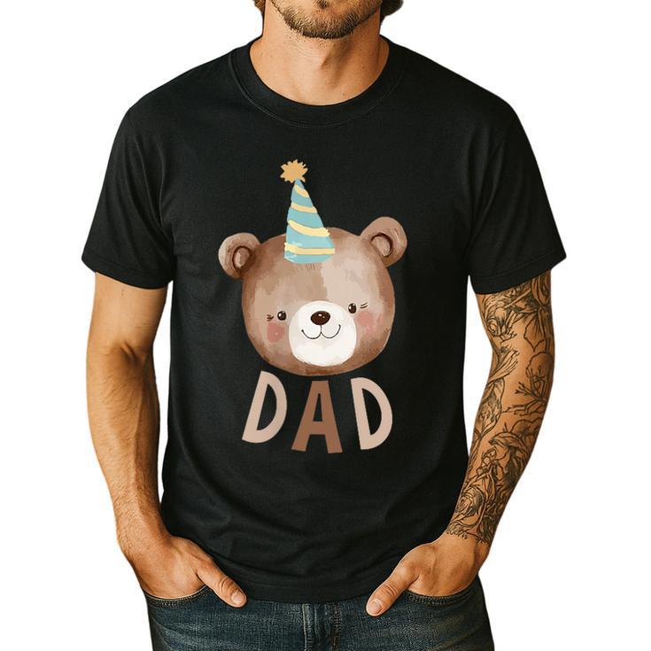 Dad Bear 1st Birthday Beary First Birthday Matching Family Men's Casual T-Shirt