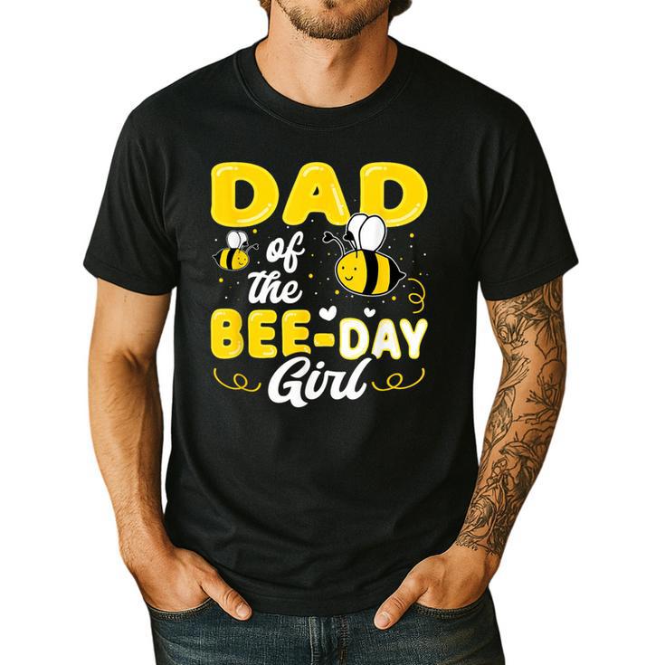 Dad Of The Bee Day Girl Hive Party Matching Birthday Sweet Men's Casual T-Shirt
