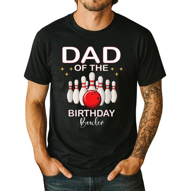 Dad Of The Birthday Bowler Kid Boy Girl Bowling Party Family Men's Casual T-Shirt