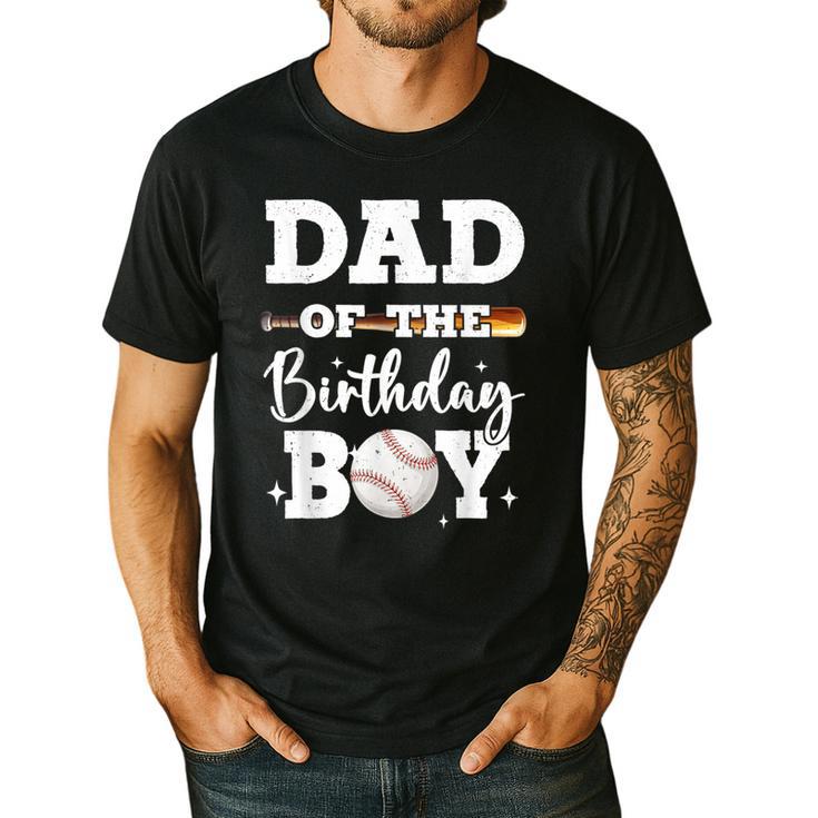 Dad Of The Birthday Boy Baseball Bday Family Men's Casual T-Shirt