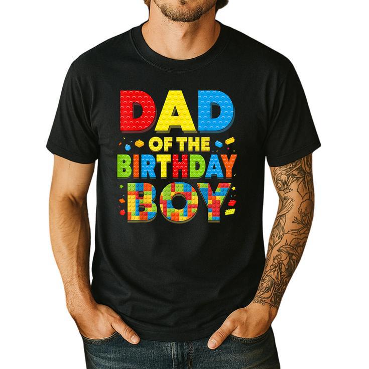 Dad Of The Birthday Boy Building Block Birthday Men's Casual T-Shirt
