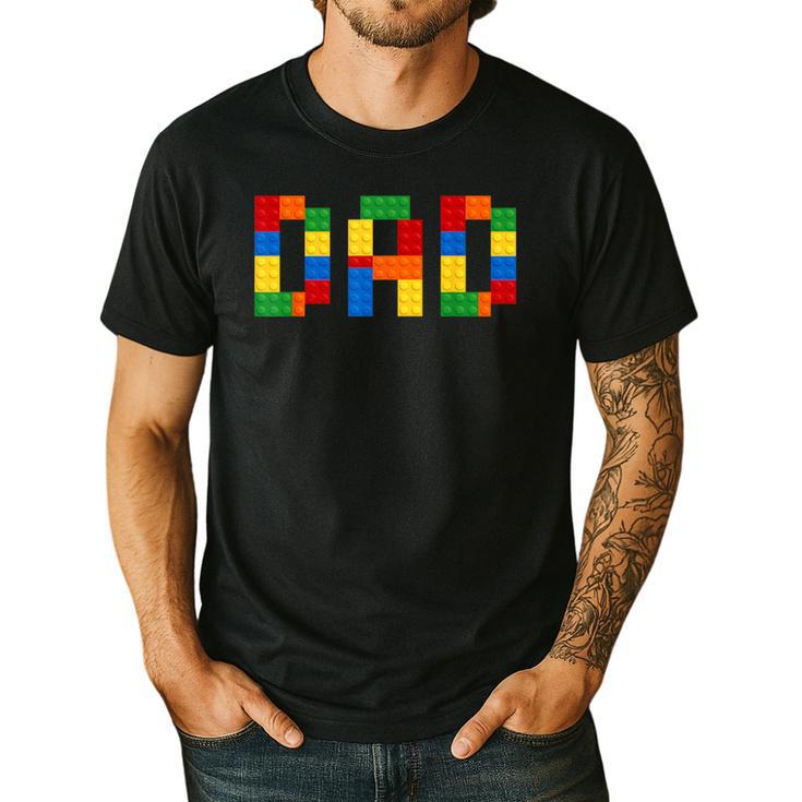 Dad Of The Birthday Boy Building Blocks Bricks Builder Men's Casual T-Shirt
