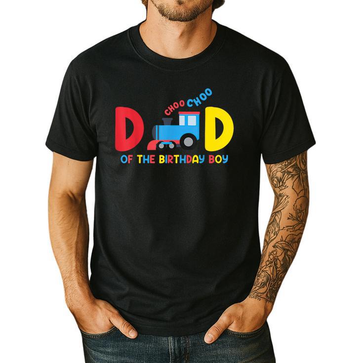 Dad Of The Birthday Boy Choo Choo Train Family Matching Men's Casual T-Shirt