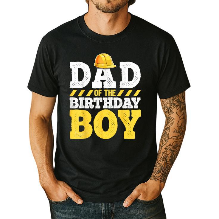 Dad Of The Birthday Boy Construction Birthday Party Hat Men Men's Casual T-Shirt