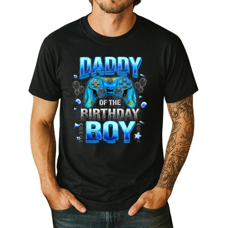 Dad Of The Birthday Boy Cool Gamer Video Game Birthday Men's Casual T-Shirt