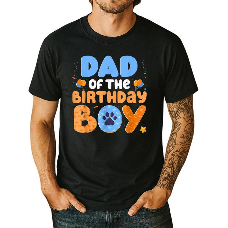 Dad Of The Birthday Boy Dog Lover Family Matching Men's Casual T-Shirt