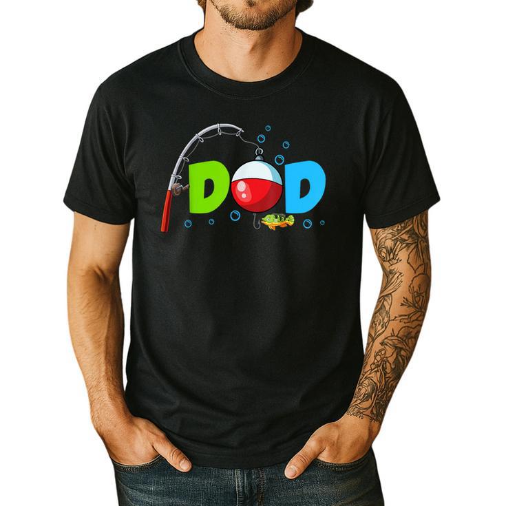 Dad Of The Birthday Boy Birthday Fishing Family Men's Casual T-Shirt