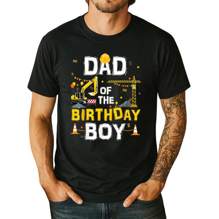 Dad Of The Birthday Boy Matching Construction Crew B-Day Men's Casual T-Shirt