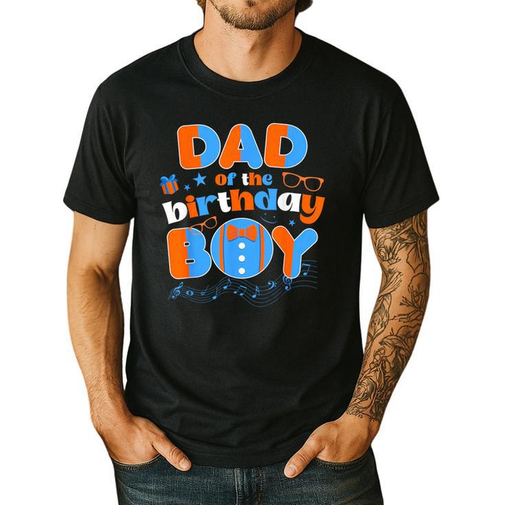 Dad Of The Birthday Boy Matching Family Blippy Men's Casual T-Shirt