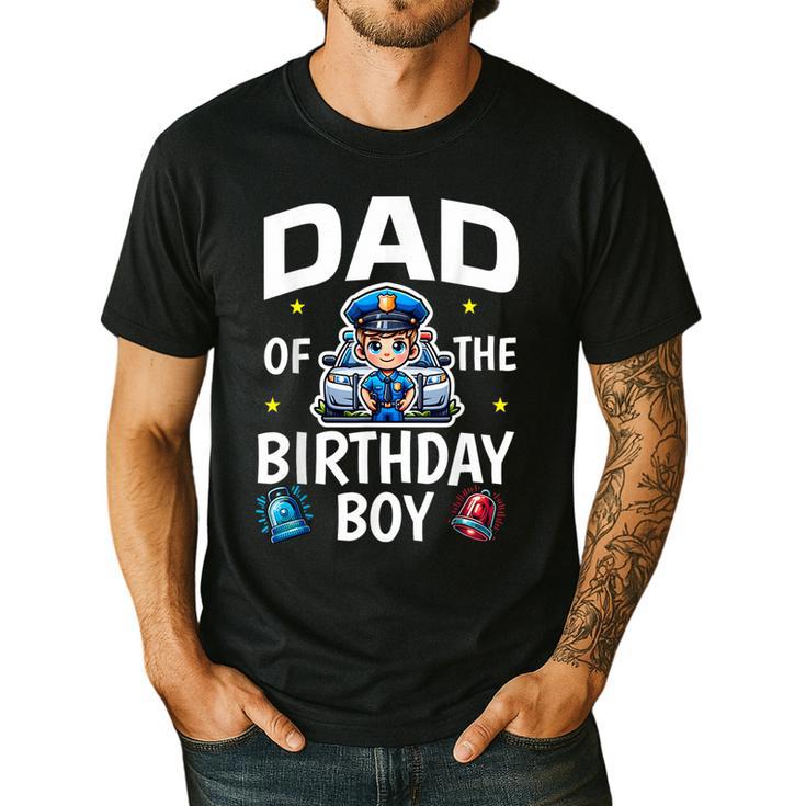 Dad Of The Birthday Boy Police Car Policeman Police Officer Men's Casual T-Shirt