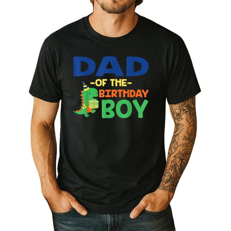 Dad Of The Birthday For Boy Saurus Rex Dinosaur Party Men's Casual T-Shirt