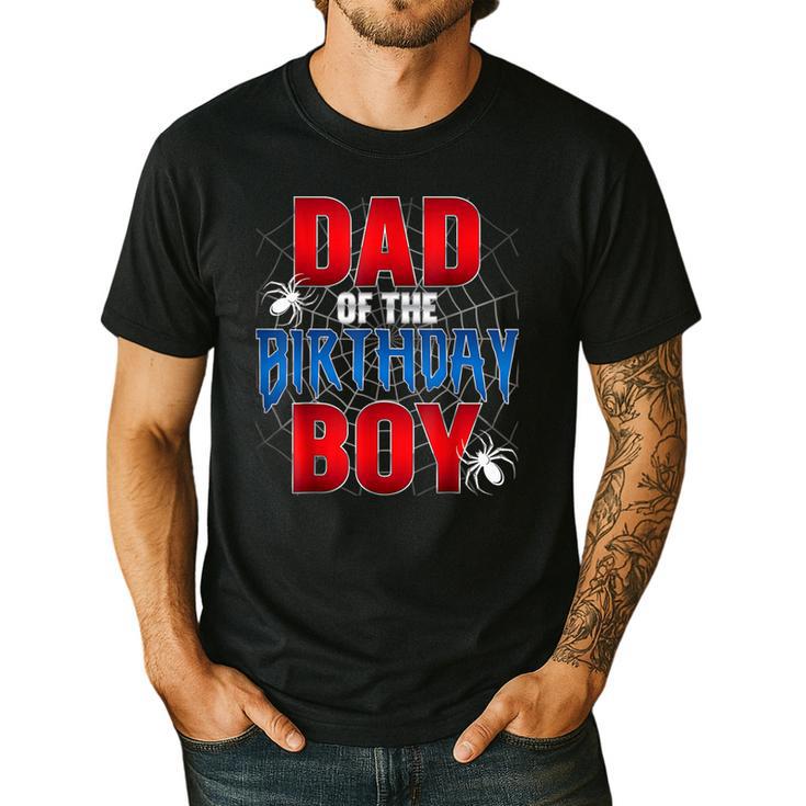 Dad Of The Birthday Boy Spider Web Birthday Party Matching Men's Casual T-Shirt