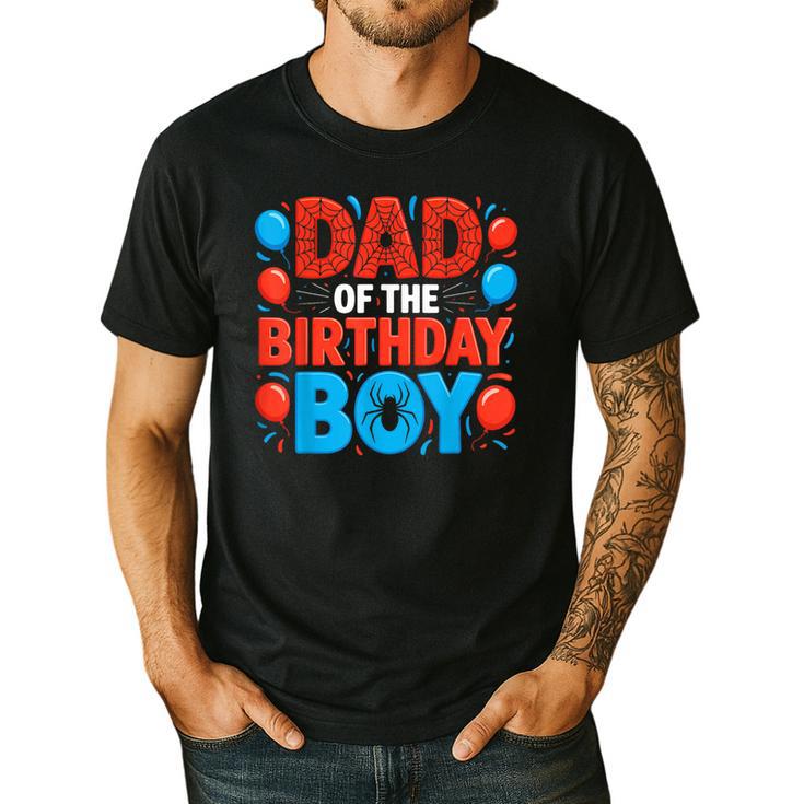 Dad Of The Birthday Boy Spider Web Party Men's Casual T-Shirt