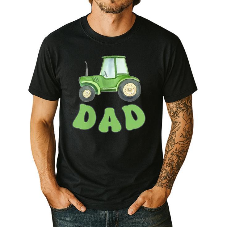 Dad Of The Birthday Boy Tractor Farm Trucks Family Party Men's Casual T-Shirt
