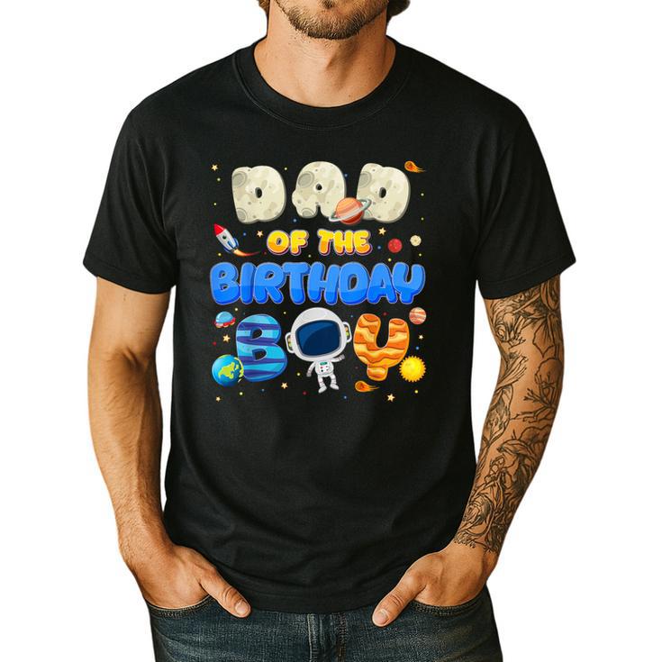 Dad Of The Birthday Boy Two The Moon Space Family Matching Men's Casual T-Shirt