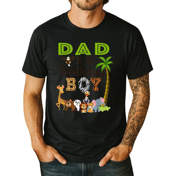 Dad Of The Birthday Boy Wild Zoo Theme Safari Party Men's Casual T-Shirt