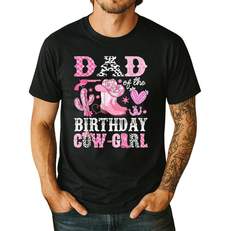 Dad Of The Birthday Cow-Girl Rodeo Cowgirl Bday Men's Casual T-Shirt
