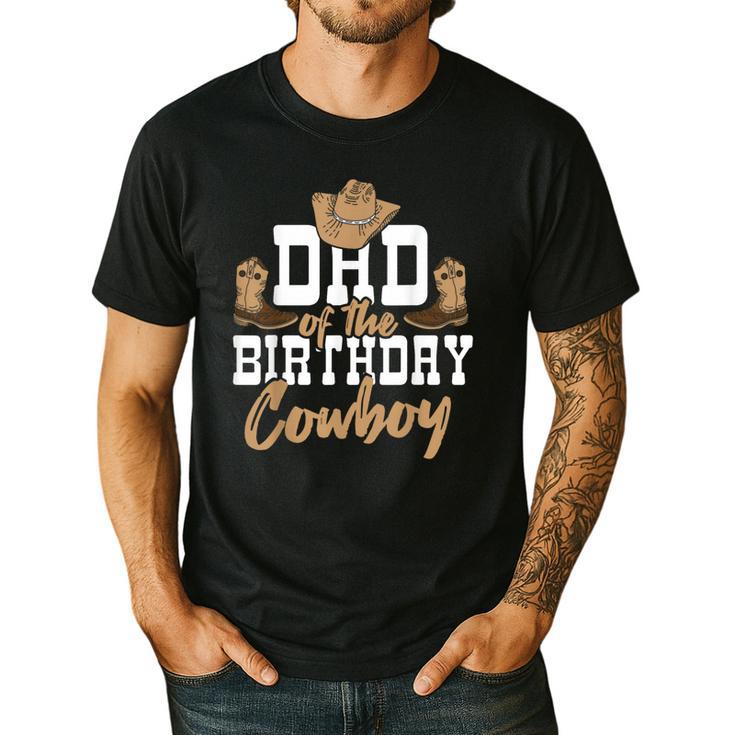 Dad Of The Birthday Cowboy Themed Birthday Boy Rodeo Cowboy Men's Casual T-Shirt