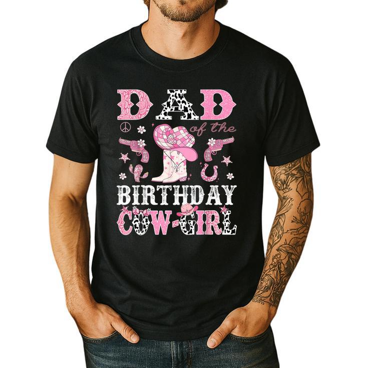 Dad Of The Birthday Cowgirl Pink Disco Rodeo Western Men's Casual T-Shirt