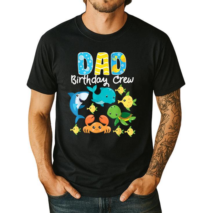 Dad Birthday Crew Sea Ocean Fish Aquarium Bday Party Men's Casual T-Shirt