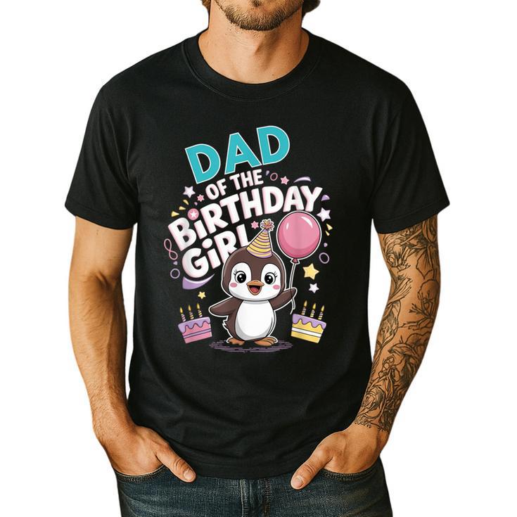 Dad Of The Birthday Girl Pesto Baby Penguin Party Men's Casual T-Shirt