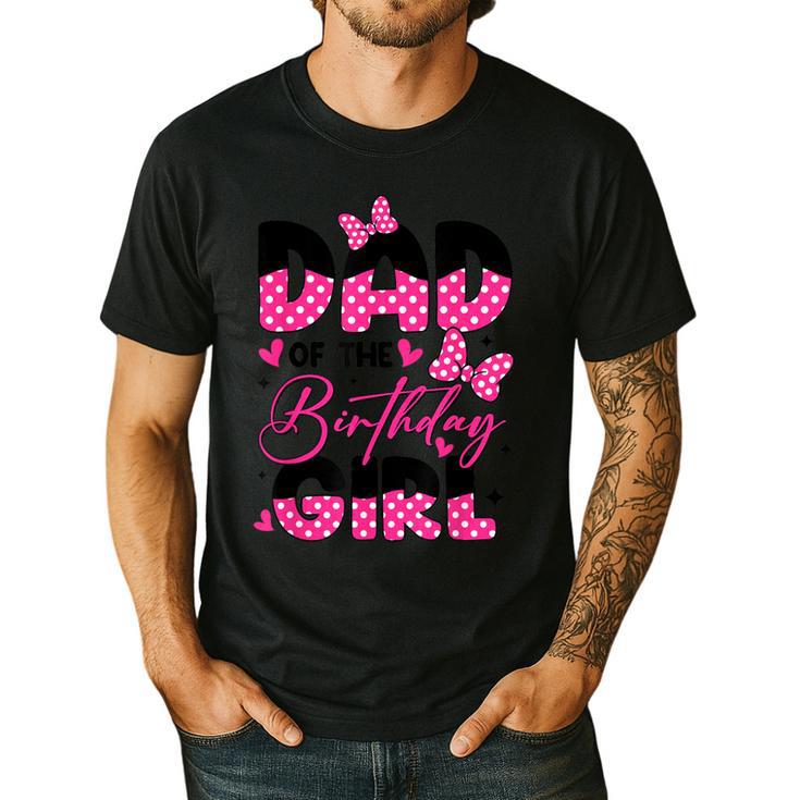 Dad Of The Birthday Girl Pink Family Birthday Girls Party Men's Casual T-Shirt