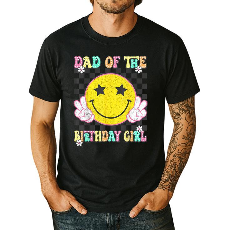 Dad Of The Birthday Girl Retro Family Matching Party Bday Men's Casual T-Shirt