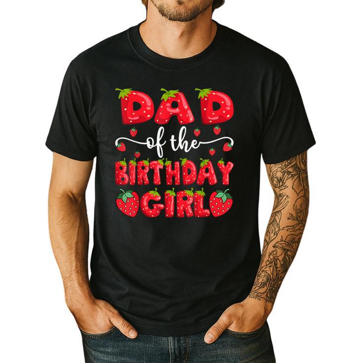 Dad Of The Birthday Girl Strawberry Family Matching Men's Casual T-Shirt