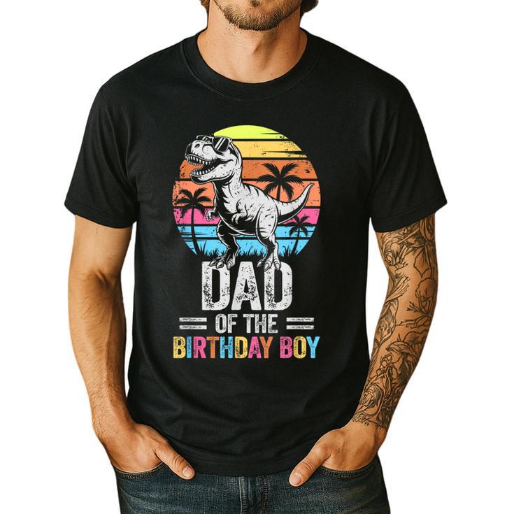Dad Of The Birthday Party Outfit Dinosaur Daddy Men's Casual T-Shirt