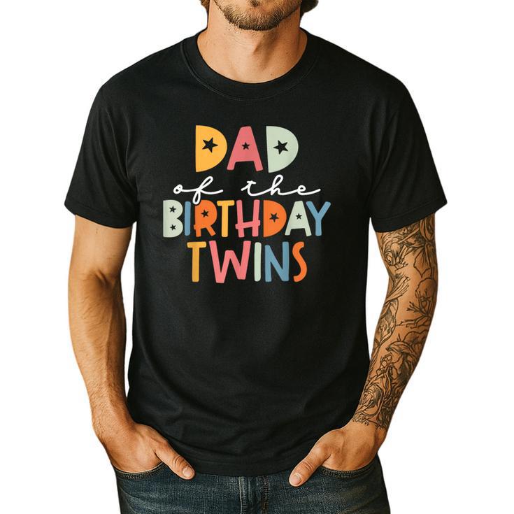 Dad Of The Birthday Twins Kids Great Daddy Of Twins Bday Men's Casual T-Shirt