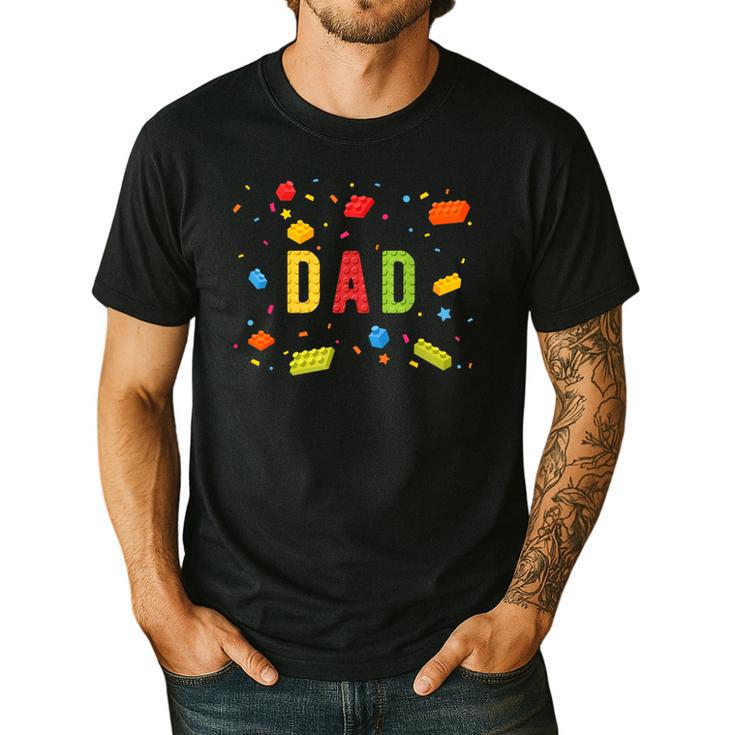 Dad Building Blocks Birthday Boy Men's Casual T-Shirt