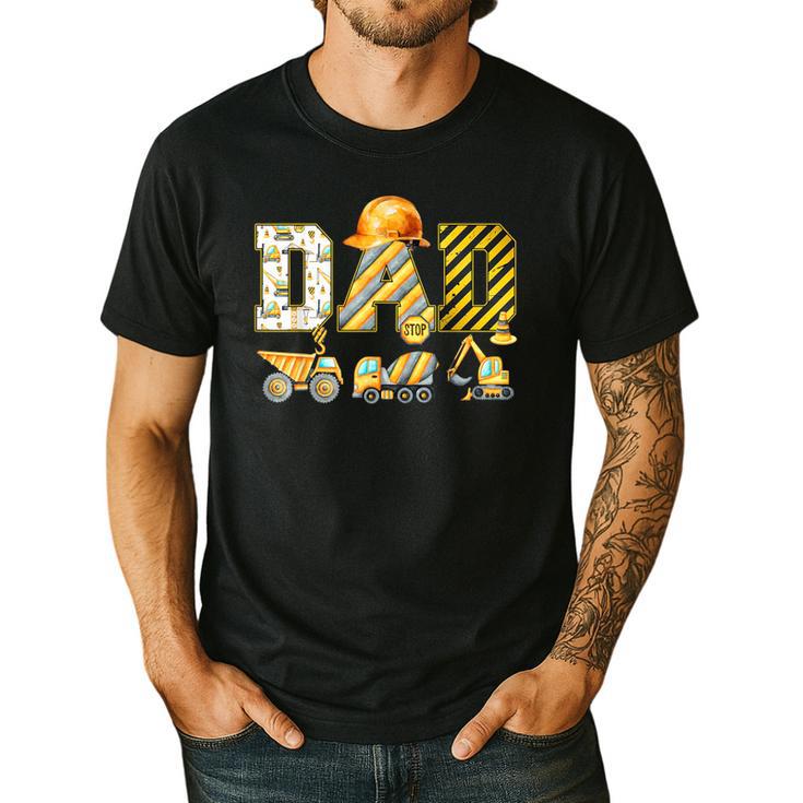 Dad Construction Excavator Kids Matching Family Party Men's Casual T-Shirt