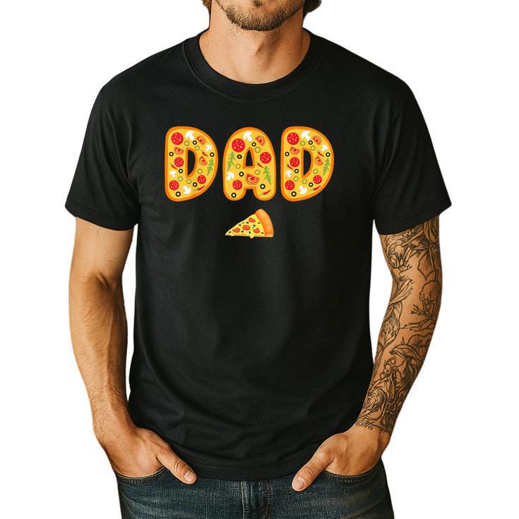 Dad Daddy Matching Birthday Squad Crew Pizza Family Men's Casual T-Shirt