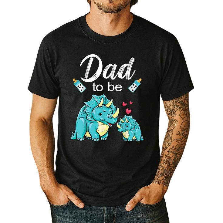 Dad To Be Dinosaur Baby Shower For Boy Men's Casual T-Shirt