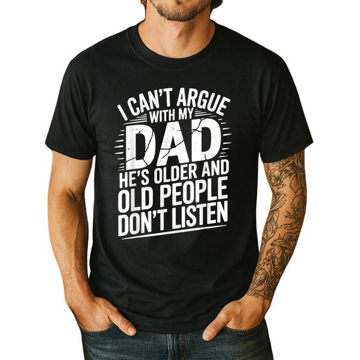 Dad Jokes Can't Argue With My Dad He's Old Retro Humor Men's Casual T-Shirt