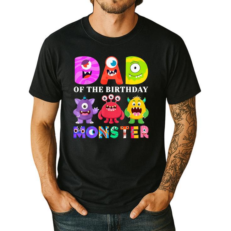 Dad Little Monster Kids 1st Birthday Party Family Monster Small Men's Casual T-Shirt
