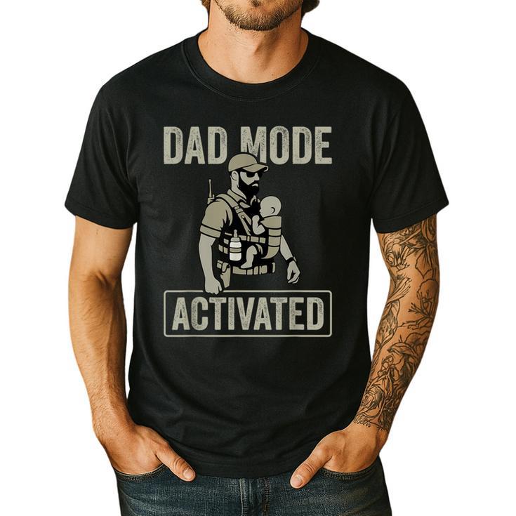 Dad Mode Activated Tactical Baby Carrier Military Father Men's Casual T-Shirt