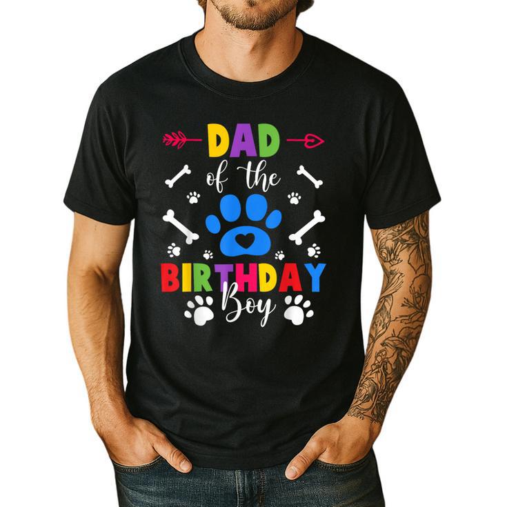 Dad And Mom Of The Birthday Boy Dog Paw Family Matching Men's Casual T-Shirt