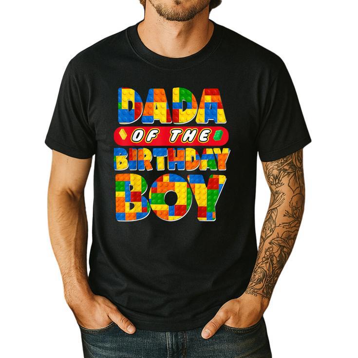 Dad And Mom Dada Birthday Boy Building Bricks Family Party Men's Casual T-Shirt
