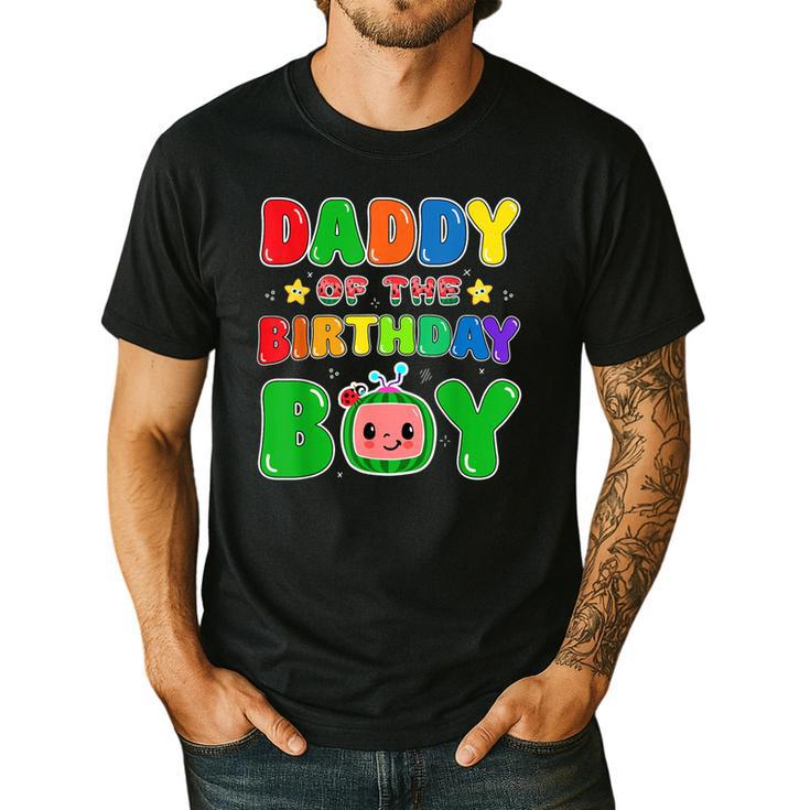 Dad And Mom Daddy Of The Birthday Boy Tee Melon Family Party Men's Casual T-Shirt