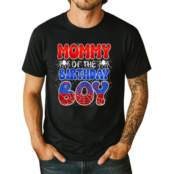 Dad And Mom Mommy Birthday Boy Spider Family Matching Men's Casual T-Shirt